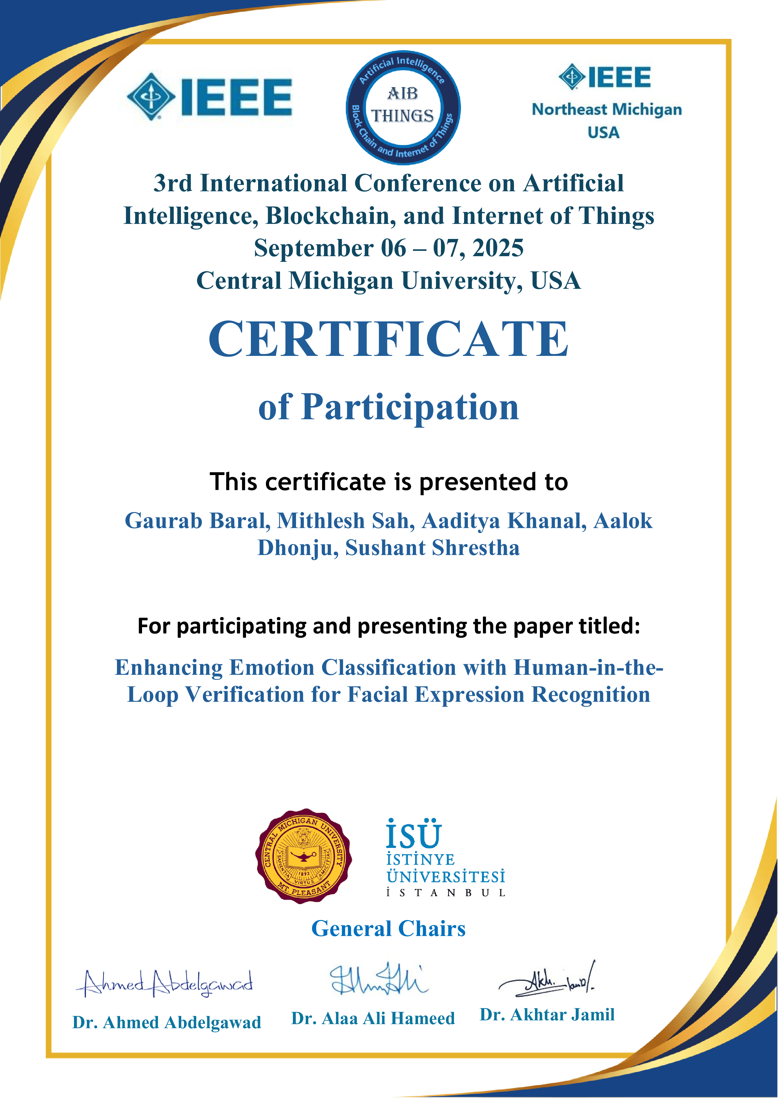 AIBThings Emotions Certificate