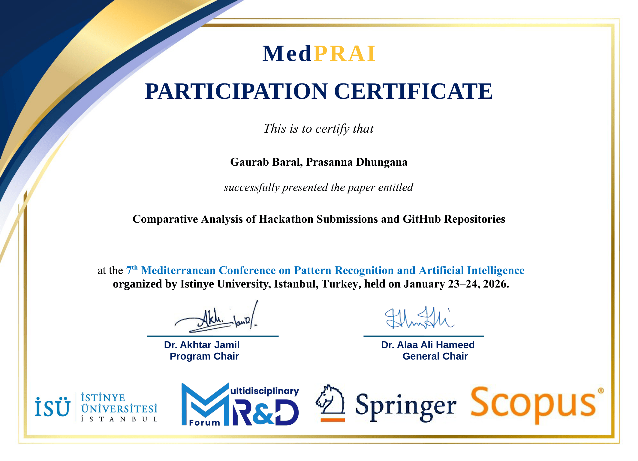 MedPRAI Certificate