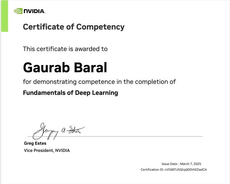 NVIDIA Certificate
